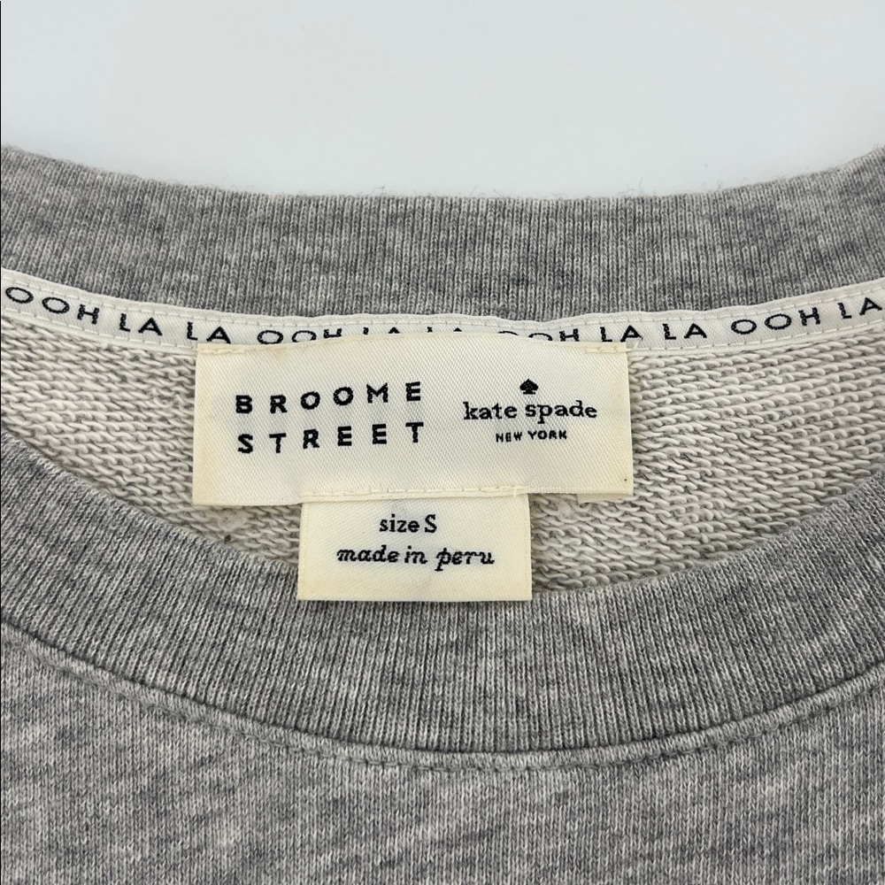 kate spade Gray Owl Motif Women's Sweater novelty teacher artsy unique Sm - Picture 4 of 9